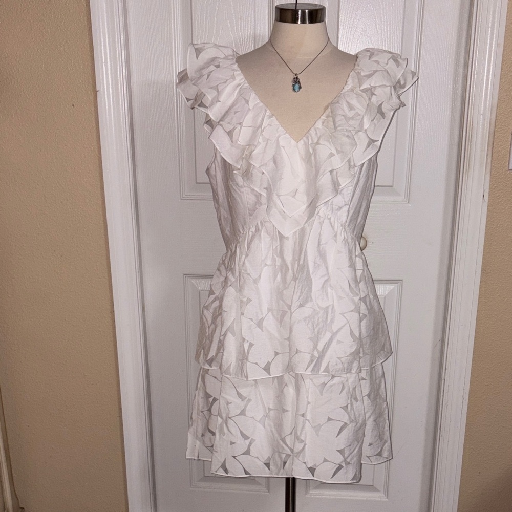 Lilly Pulitzer Dress Size 14 White Ritamarie ruffle - Picture 2 of 9